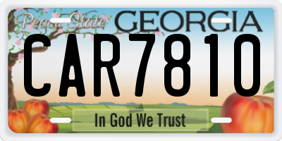 GA license plate CAR7810