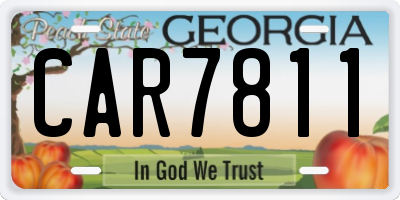 GA license plate CAR7811