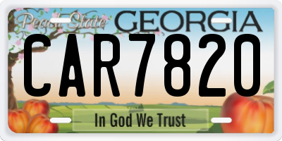 GA license plate CAR7820