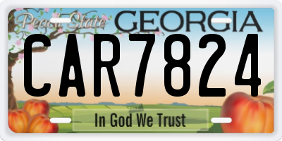 GA license plate CAR7824