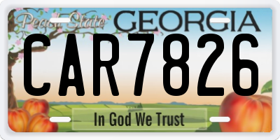 GA license plate CAR7826