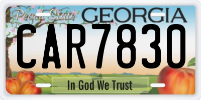 GA license plate CAR7830