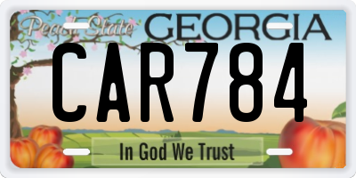 GA license plate CAR784