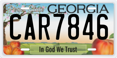 GA license plate CAR7846