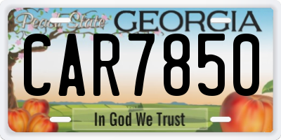 GA license plate CAR7850