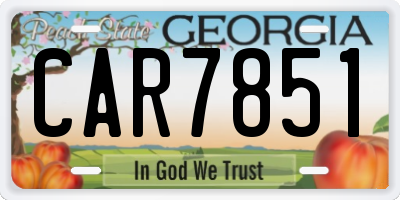 GA license plate CAR7851