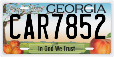 GA license plate CAR7852