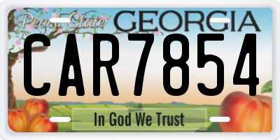 GA license plate CAR7854