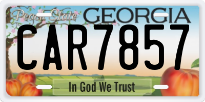 GA license plate CAR7857