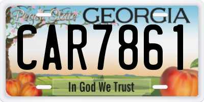 GA license plate CAR7861