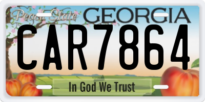 GA license plate CAR7864