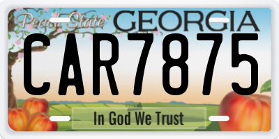 GA license plate CAR7875