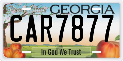 GA license plate CAR7877