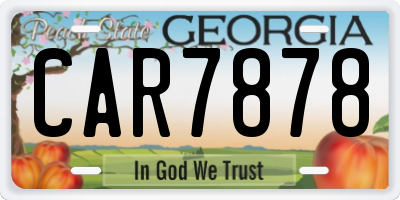 GA license plate CAR7878