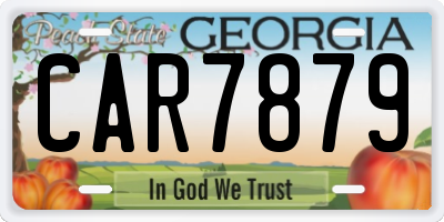 GA license plate CAR7879