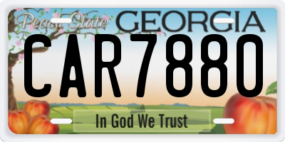 GA license plate CAR7880