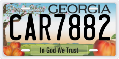 GA license plate CAR7882