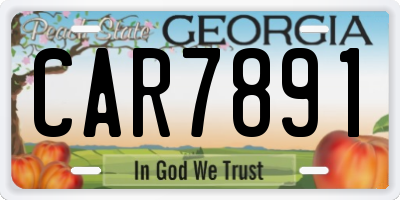 GA license plate CAR7891