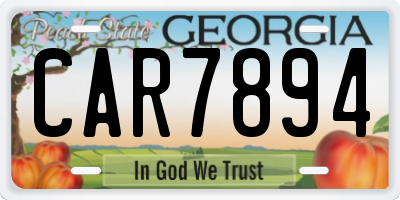 GA license plate CAR7894