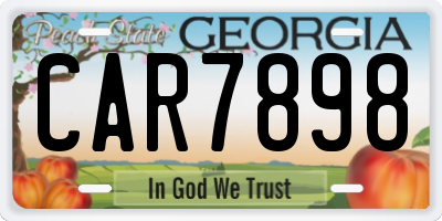 GA license plate CAR7898