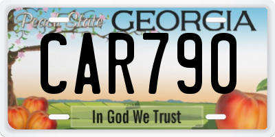 GA license plate CAR790