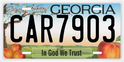 GA license plate CAR7903