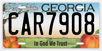 GA license plate CAR7908