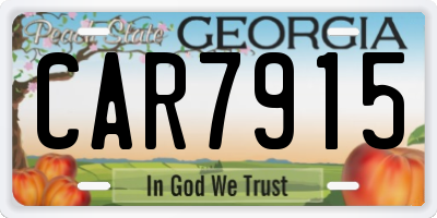 GA license plate CAR7915