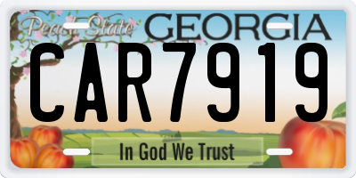 GA license plate CAR7919