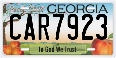 GA license plate CAR7923