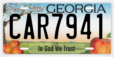 GA license plate CAR7941