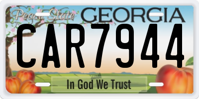 GA license plate CAR7944