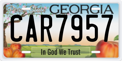 GA license plate CAR7957