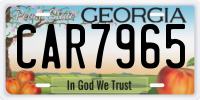 GA license plate CAR7965