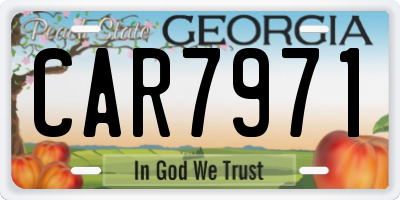 GA license plate CAR7971