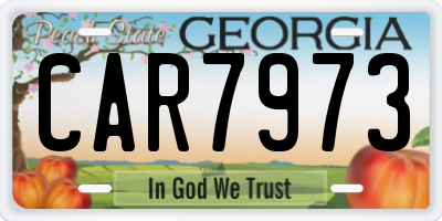 GA license plate CAR7973