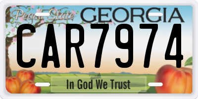 GA license plate CAR7974