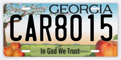 GA license plate CAR8015