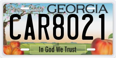 GA license plate CAR8021