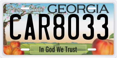 GA license plate CAR8033