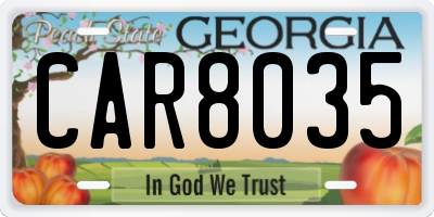 GA license plate CAR8035