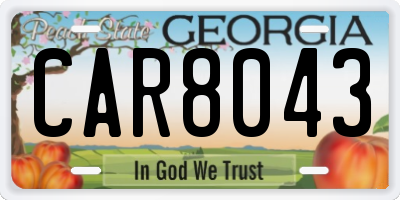 GA license plate CAR8043