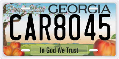 GA license plate CAR8045