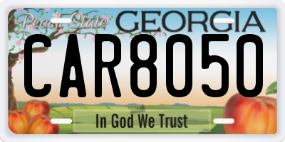 GA license plate CAR8050