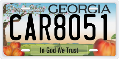 GA license plate CAR8051