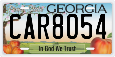 GA license plate CAR8054