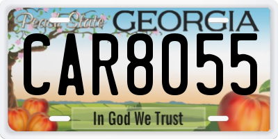 GA license plate CAR8055