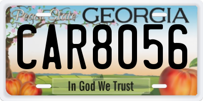 GA license plate CAR8056