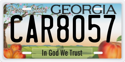 GA license plate CAR8057