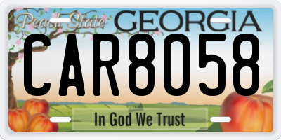 GA license plate CAR8058